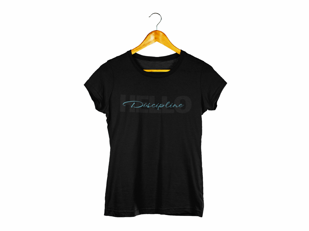 motivatonal shirts, inspirational t shirt, positivity top , says hello discipline, free shipping, orangeville, ontario, canada
