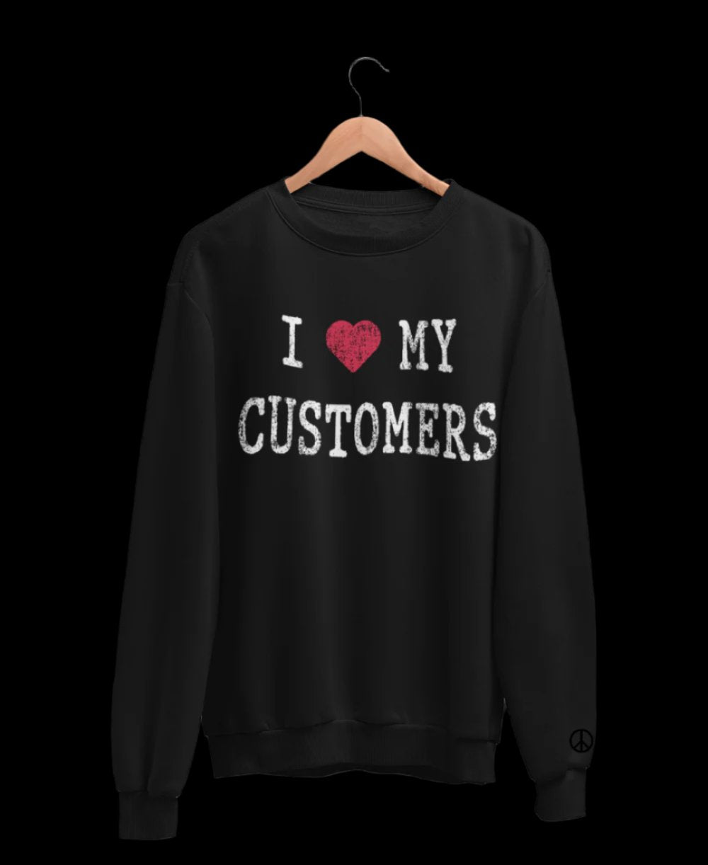 Gratitude shirts, tops, sweaters, black , i love my customers, motivational shirts,  free shipping, positivity, ontario, canada, usa,